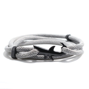 Nylon Rope Chain Luxury  Bracelets For Women And Men Ocean Shark Charm Bracelet Popular Jewelry Anchor Bracelet Style