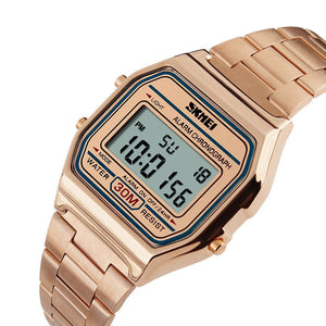 New Digital Men Luxury Retro Men's Sport Wristwatch Fashion Stopwatch Electronic Watches For Mens With  Alarm Clock