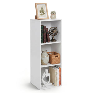 3-Cube Bookcase with 2 Anti-tipping Kits and Cubby Storage Organizer for Home Office-White