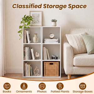 3-Cube Bookcase with 2 Anti-tipping Kits and Cubby Storage Organizer for Home Office-White