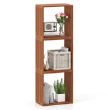 3 Cube Bookcases Solid Wood Stacking Storage Organizers with Open Slatted Design