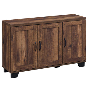 3-Door Buffet Sideboard with Adjustable Shelves and Anti-Tipping Kits-Brown