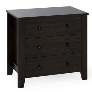 3-Drawer Dresser Wide Chest of Drawers Modern Large Nightstand Closet Storage Organizer-Dark Brown