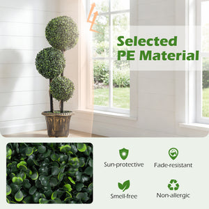 3 FT Artificial Boxwood Topiary Tree Double Ball Shrubs