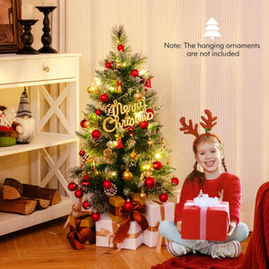 3 FT Battery-Operated Tabletop Holiday Decoration with 81 PVC and Pine Needles