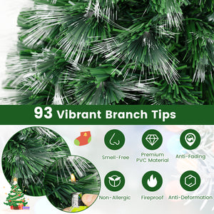 3 Feet Fiber Optic Christmas Tree with Branch Tips and Topper Star