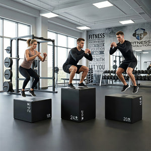 3 In 1 Foam Plyometric Box with 3 Heights and Easy-to-Clean PU Cover-24 Inches