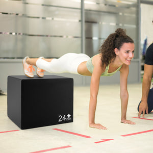 3 In 1 Foam Plyometric Box with 3 Heights and Easy-to-Clean PU Cover-30 inches