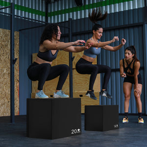 3 In 1 Foam Plyometric Box with 3 Heights and Easy-to-Clean PU Cover-30 inches