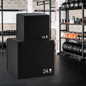 3 In 1 Foam Plyometric Box with 3 Heights and Easy-to-Clean PU Cover-30 inches