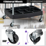 3 Layer Detailing Tool Utility Cart Tool Organizer Mobile Rolling Cart with Multiple Divider-Black