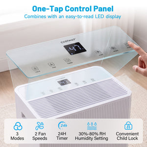 3 Modes Dehumidifier with Drain Hose and LED Display for 6500 Sq.Ft Home-White