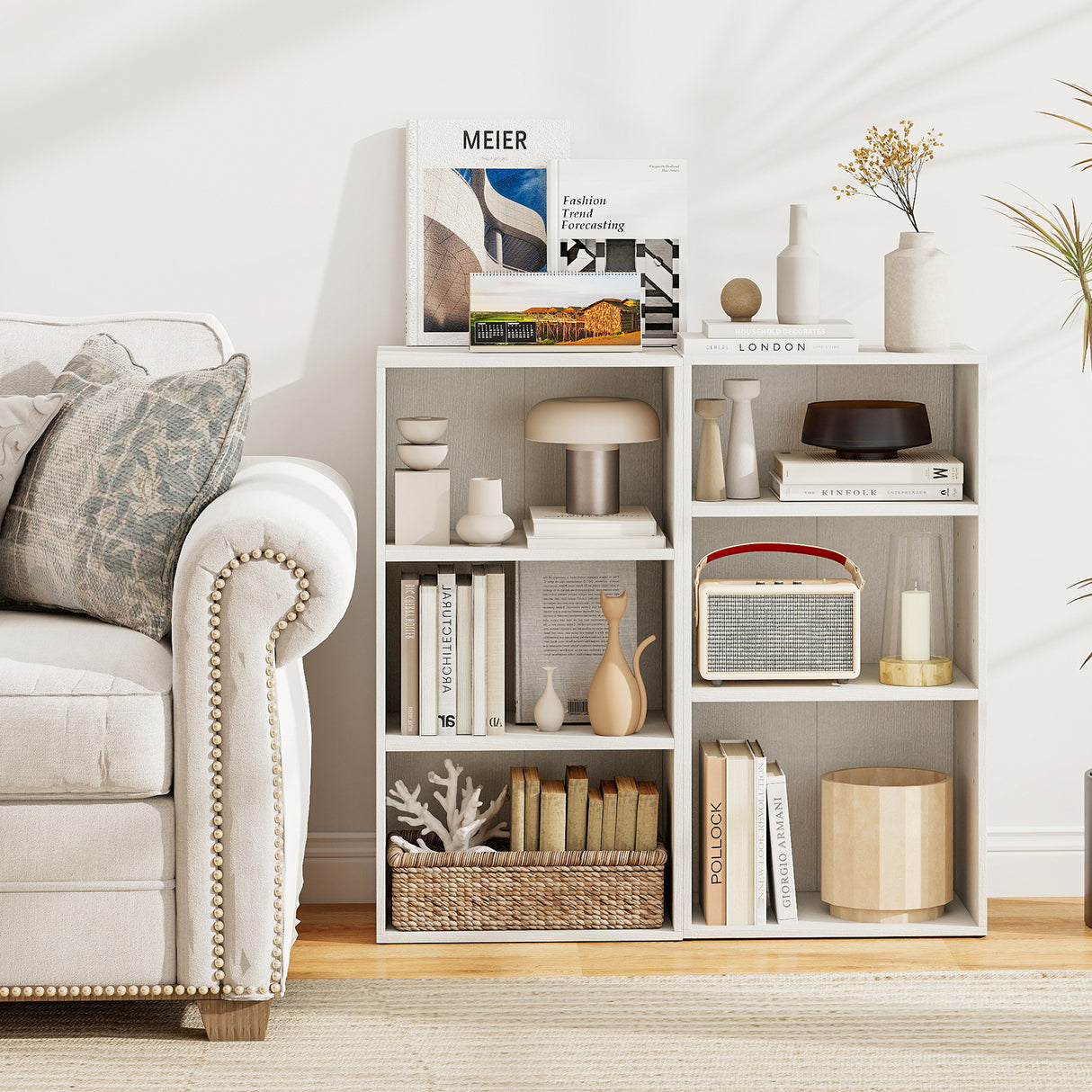 3 Open Shelf Bookcase Modern Storage Display Cabinet-Black