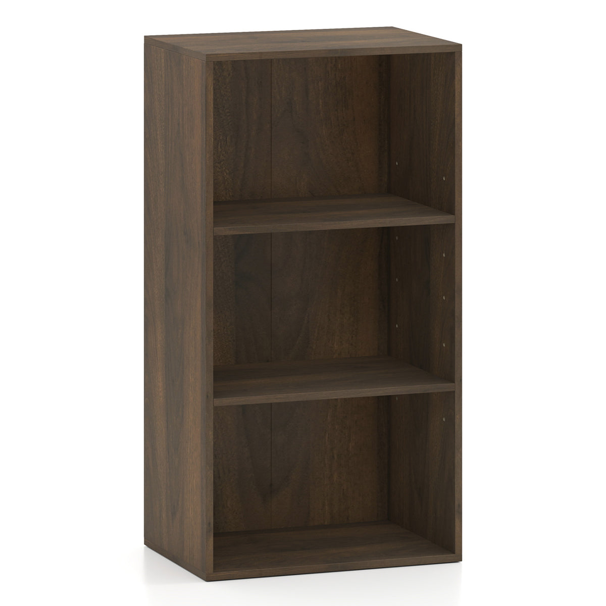 3 Open Shelf Bookcase Modern Storage Display Cabinet-Walnut