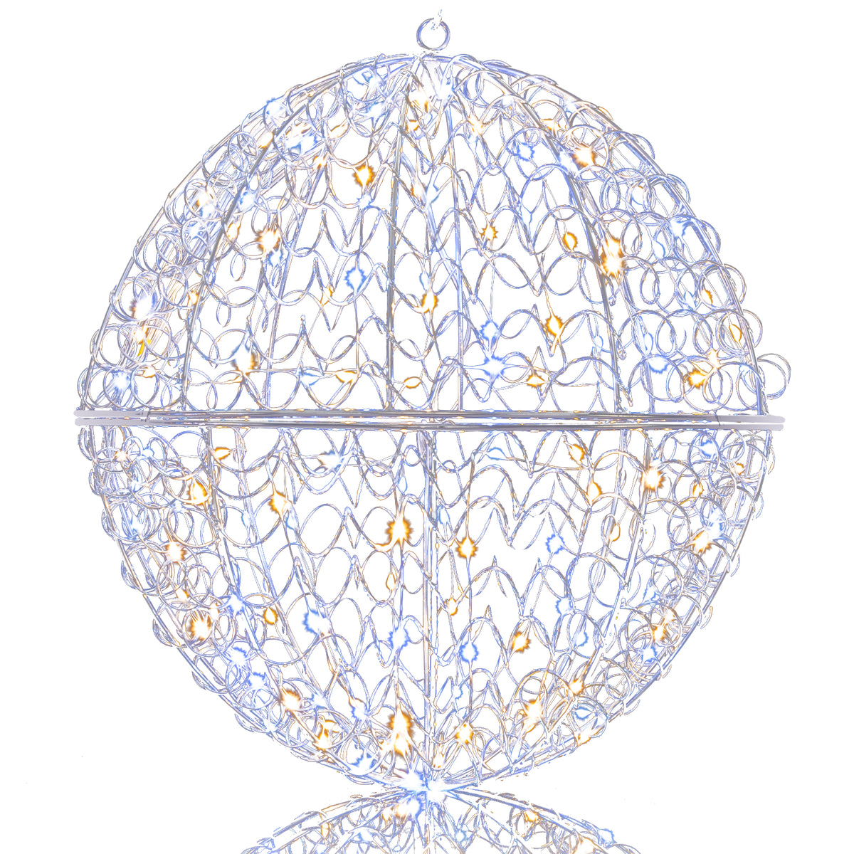 3 Pcs Lighted Christmas Balls Large Standing/Hanging Metal Sphere Lights with 435 LEDs