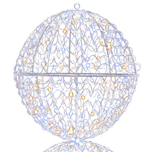 3 Pcs Lighted Christmas Balls Large Standing/Hanging Metal Sphere Lights with 435 LEDs