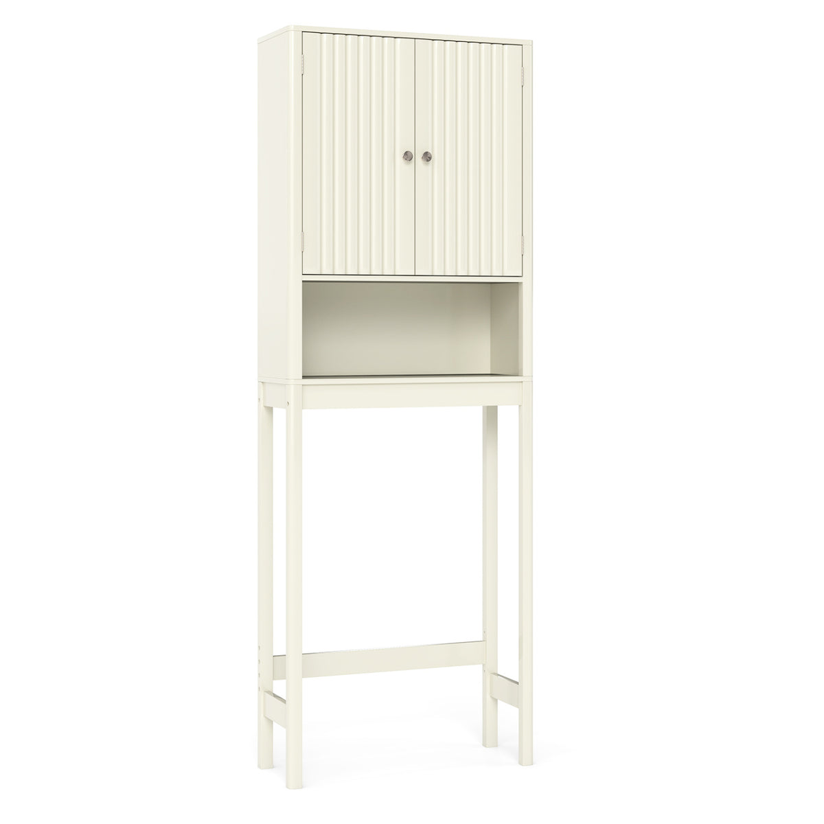 3-Piece Bathroom Cabinet Set with Fluted Doors  Over Toilet  Corner & Wall Cabinet