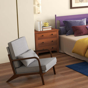 3-Piece Bedroom Bundle: Bedside Table with 3 Drawers+Modern Accent Chair+Convertible Folding Futon Sofa Bed