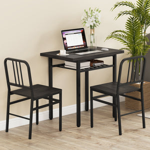 3-Piece Dining Table Set with Rectangular Kitchen Table and 2 Chairs-Gray