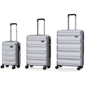3-Piece Hardside Luggage Set 20/24/28 Inch Lightweight Hardside Suitcases-Gray