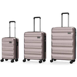 3-Piece Hardside Luggage Set 20/24/28 Inch Lightweight Hardside Suitcases-Pink