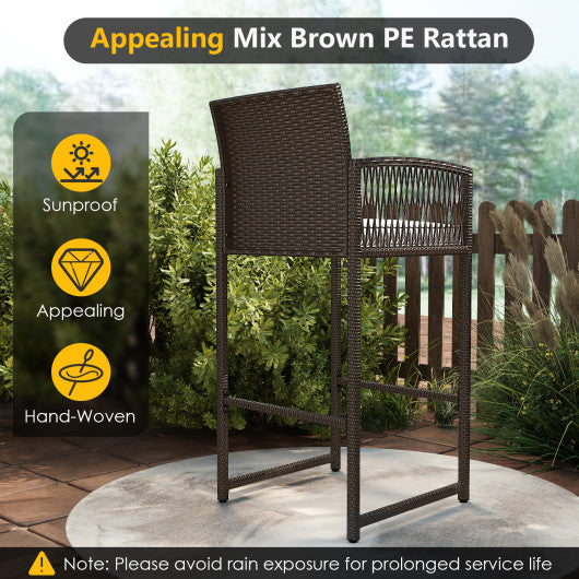 Wood Glider and Ottoman Set with Padded Armrests and Detachable Cushion-Natural