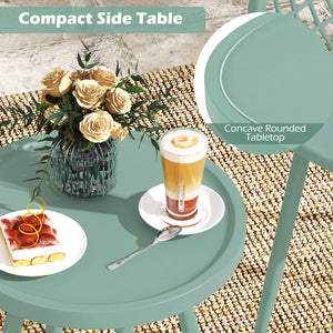 3 Piece Patio Chair Set with PP Seat and Tabletop for Porch-Green