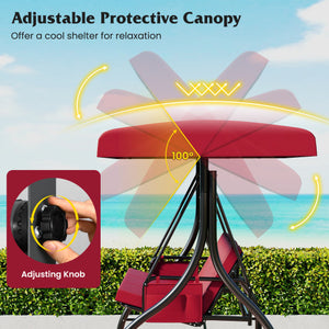 6 Piece Outdoor Sectional Sofa Set Metal Conversation Set with Cushions-Beige