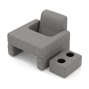 3-Piece Reading Pillow Set Extra Large Lap Desk with Coaster-Gray