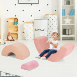 3 Piece Toddlers Climbing Toys Indoor Soft Play Equipment Playset-Pink