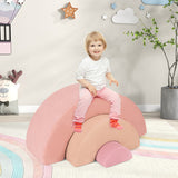 3 Piece Toddlers Climbing Toys Indoor Soft Play Equipment Playset-Pink