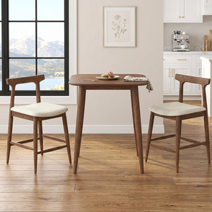 3 Pieces Bar Table and Chairs Counter Height Kitchen Table with 2 Bar Stools