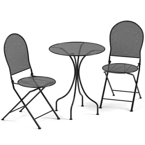 3 Pieces Patio Bistro Set Outdoor Conversation Furniture Table and Folding Chair