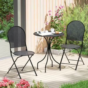 3 Pieces Patio Bistro Set Outdoor Conversation Furniture Table and Folding Chair