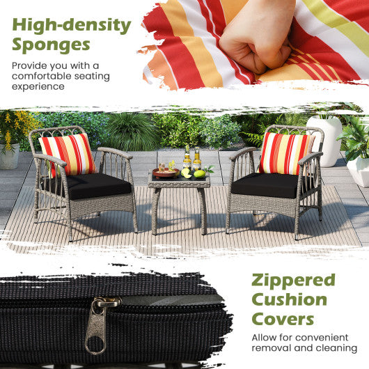 3-in-1 Convertible Sofa Bed with 5-Position Adjustable Backrest and Lumbar Pillow-Gray