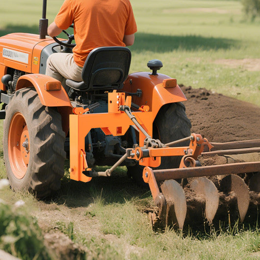3-Point Quick Hitch with 5 Level Adjustable Bolt for Farming-Orange
