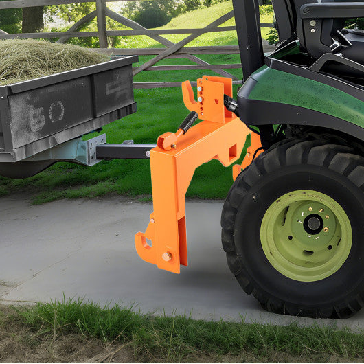 3-Point Quick Hitch with 5 Level Adjustable Bolt for Farming-Orange