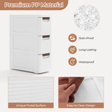 3/4/5/6-Drawer Rolling Organizer Unit Narrow Storage Cabinet with Built-In Wheels for Small Space-3-Drawer