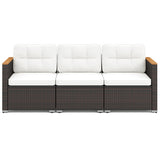 3-Seat Patio Couch Sofa with Deep Seating and Cushion-White
