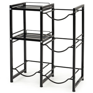 3-Tier 5 Gallon Water Jug Holder with Shelves-Black