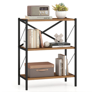 3-Tier Bookshelf with Heavy-Duty Metal Frame
