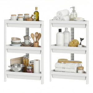 3-Tier Corner Shower Caddy 2-Pack with Detachable Design-White