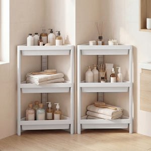3-Tier Corner Shower Caddy 2-Pack with Detachable Design-White