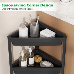 3-Tier Corner Shower Caddy 2-Pack with Detachable Design-Black