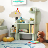 3-Tier Dinosaur Kids Bookshelf for Children-Green