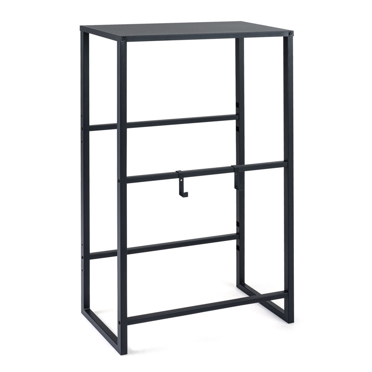 3-Tier Drink Crate Rack with Shelf for Beer and Water for Kitchen and Garage-Black