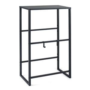 3-Tier Drink Crate Rack with Shelf for Beer and Water for Kitchen and Garage-Black