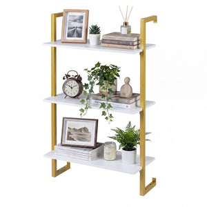 3-Tier Floating Modern Kitchen Shelf for Living Room Home Office and Bathroom-White