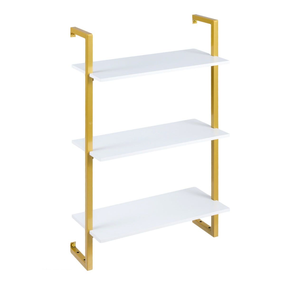3-Tier Floating Modern Kitchen Shelf for Living Room Home Office and Bathroom-White