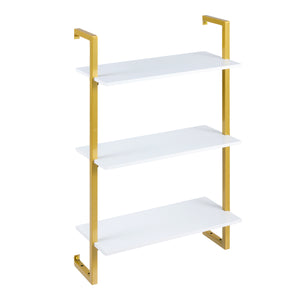3-Tier Floating Modern Kitchen Shelf for Living Room Home Office and Bathroom-White